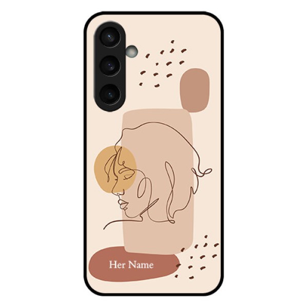 Samsung Galaxy S23 FE 5G Custom Glass Phone Case - Calm Woman Line Art Design Samsung Galaxy S23 FE 5G Custom Glass Phone Case - Calm Woman Line Art Design