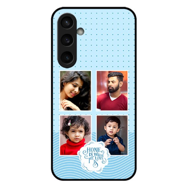 Samsung Galaxy S23 FE 5G Custom Glass Phone Case - Cute Love Quote With 4 Pic Upload Design Samsung Galaxy S23 FE 5G Custom Glass Phone Case - Cute Love Quote With 4 Pic Upload Design
