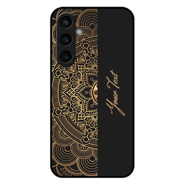 Samsung Galaxy S23 FE 5G Custom Glass Phone Case - Mandala Art With Custom Text Design