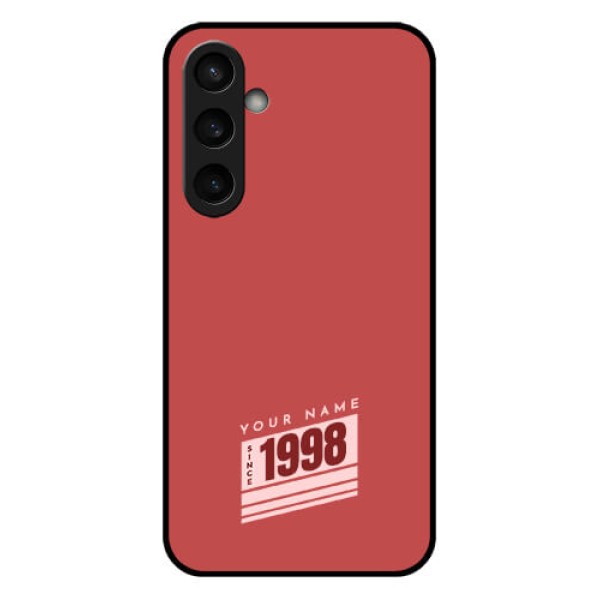 Samsung Galaxy S23 FE 5G Custom Glass Phone Case - Red Custom Year Of Birth Design