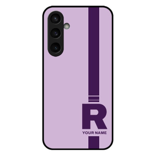 Samsung Galaxy S23 FE 5G Custom Glass Phone Case - Simple Dual Tone Stripe With Name Design Samsung Galaxy S23 FE 5G Custom Glass Phone Case - Simple Dual Tone Stripe With Name Design