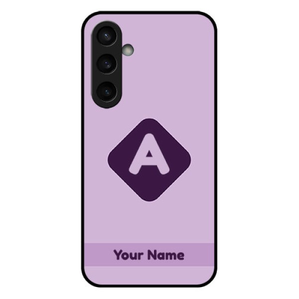 Samsung Galaxy S23 FE 5G Custom Glass Phone Case - Custom Letter In Curved Badge Design Samsung Galaxy S23 FE 5G Custom Glass Phone Case - Custom Letter In Curved Badge Design