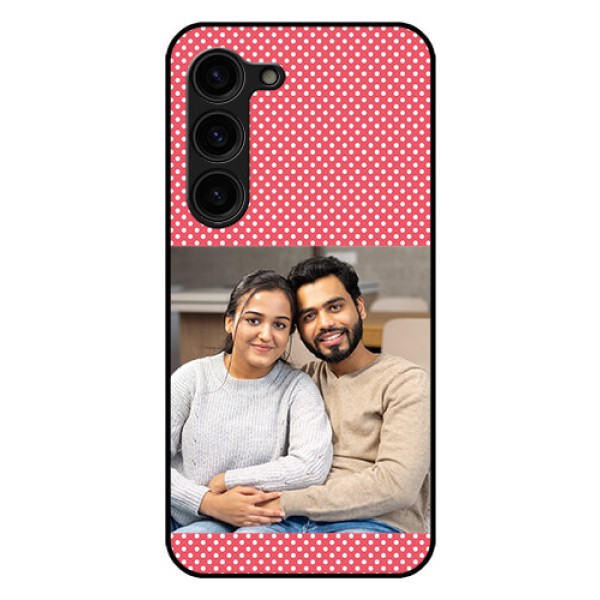 Galaxy S23 Plus 5G Custom Glass Phone Case - White Dotted Design