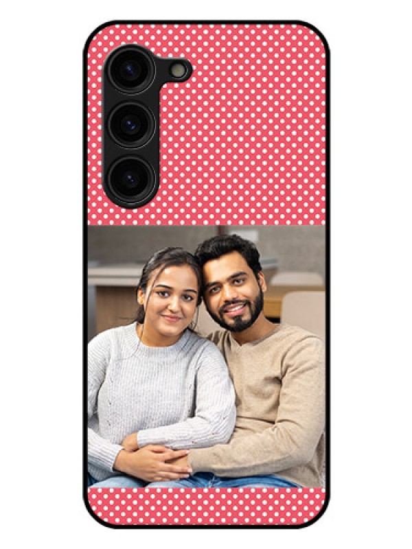 Custom Galaxy S23 Plus 5G Custom Glass Phone Case - White Dotted Design