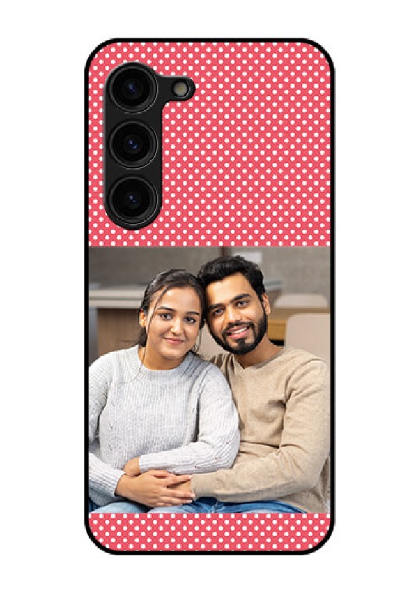 Galaxy S23 Plus 5G Custom Glass Phone Case - White Dotted Design