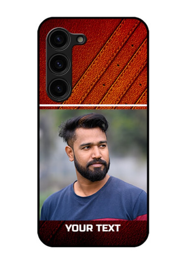 Galaxy S23 Plus 5G Personalized Glass Phone Case - Leather Phone Case Design