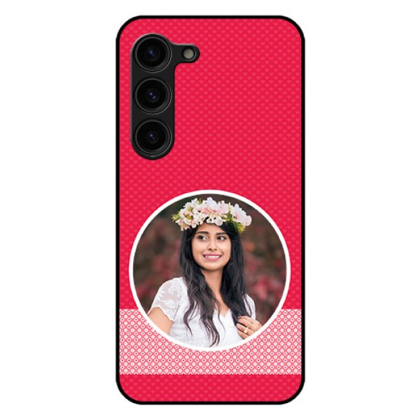Galaxy S23 Plus 5G Personalised Glass Phone Case - Pink Pattern Design