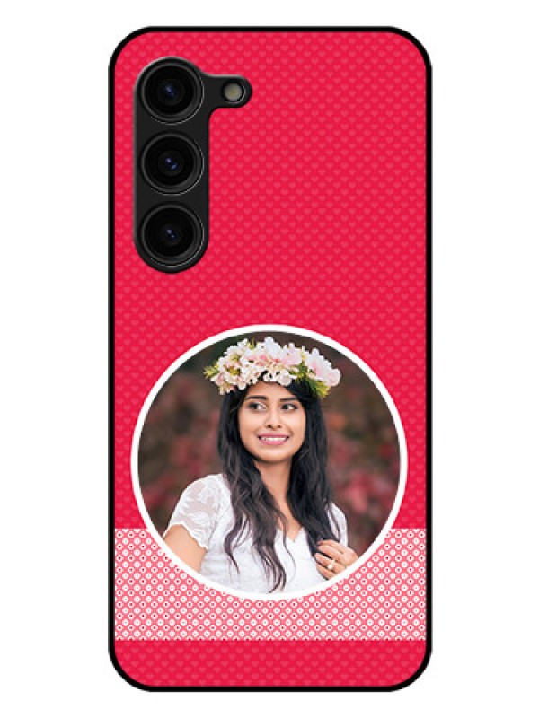 Custom Galaxy S23 Plus 5G Personalised Glass Phone Case - Pink Pattern Design
