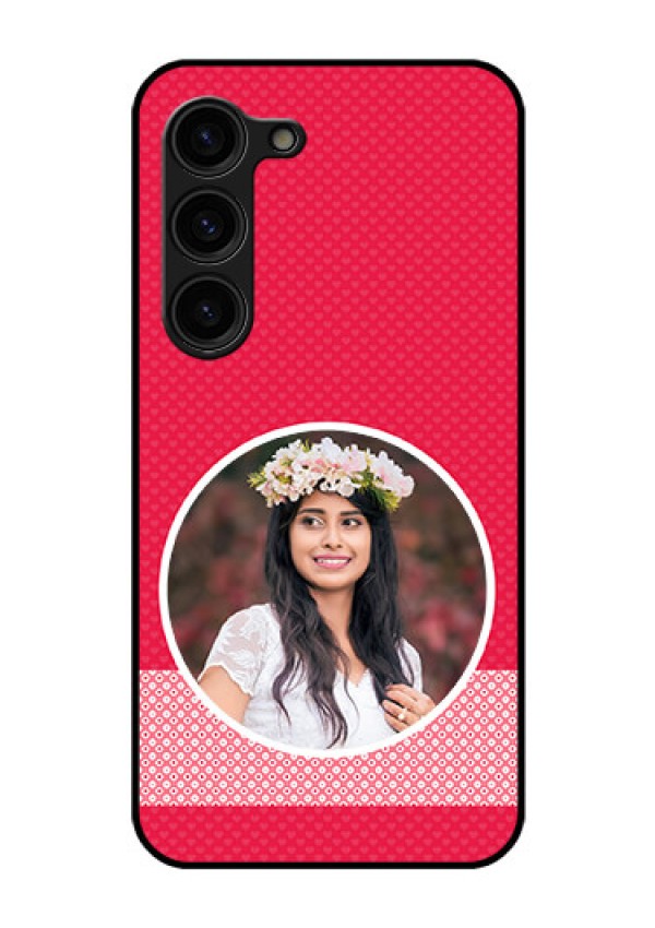 Galaxy S23 Plus 5G Personalised Glass Phone Case - Pink Pattern Design
