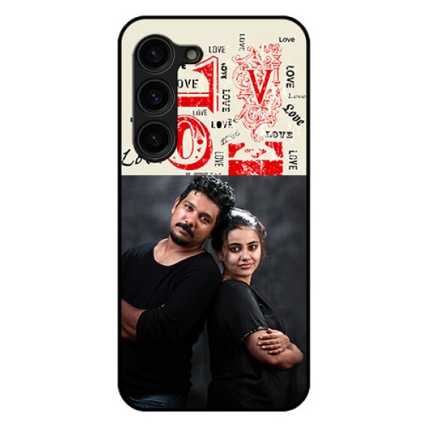 Galaxy S23 Plus 5G Photo Printing on Glass Case - Trendy Love Design Case Galaxy S23 Plus 5G Photo Printing on Glass Case - Trendy Love Design Case