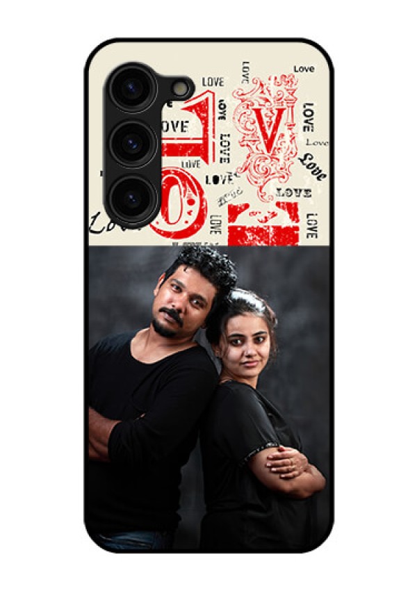 Galaxy S23 Plus 5G Photo Printing on Glass Case - Trendy Love Design Case
