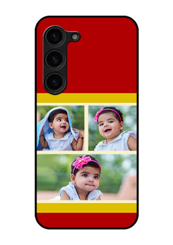 Galaxy S23 Plus 5G Custom Glass Mobile Case - Multiple Pic Upload Design