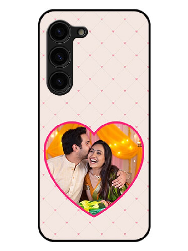 Custom Galaxy S23 Plus 5G Custom Glass Mobile Case - Heart Shape Design