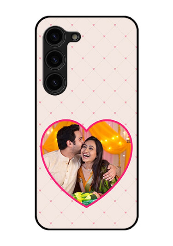 Galaxy S23 Plus 5G Custom Glass Mobile Case - Heart Shape Design