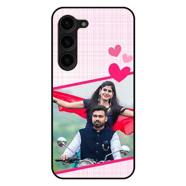 Galaxy S23 Plus 5G Custom Glass Phone Case - Love Shape Heart Design Galaxy S23 Plus 5G Custom Glass Phone Case - Love Shape Heart Design