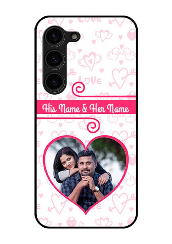 Galaxy S23 Plus 5G Personalized Glass Phone Case - Heart Shape Love Design