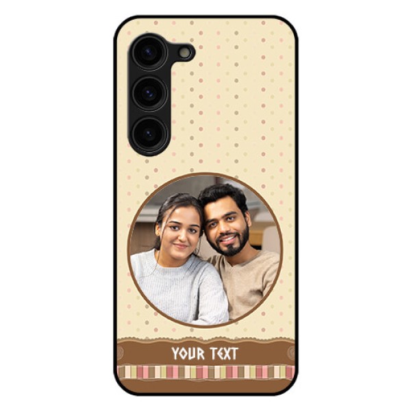 Galaxy S23 Plus 5G Custom Glass Mobile Case - Brown Dotted Mobile Case Design Galaxy S23 Plus 5G Custom Glass Mobile Case - Brown Dotted Mobile Case Design