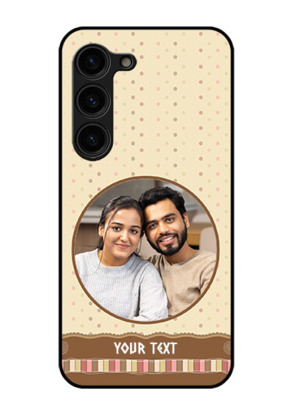 Galaxy S23 Plus 5G Custom Glass Mobile Case - Brown Dotted Mobile Case Design