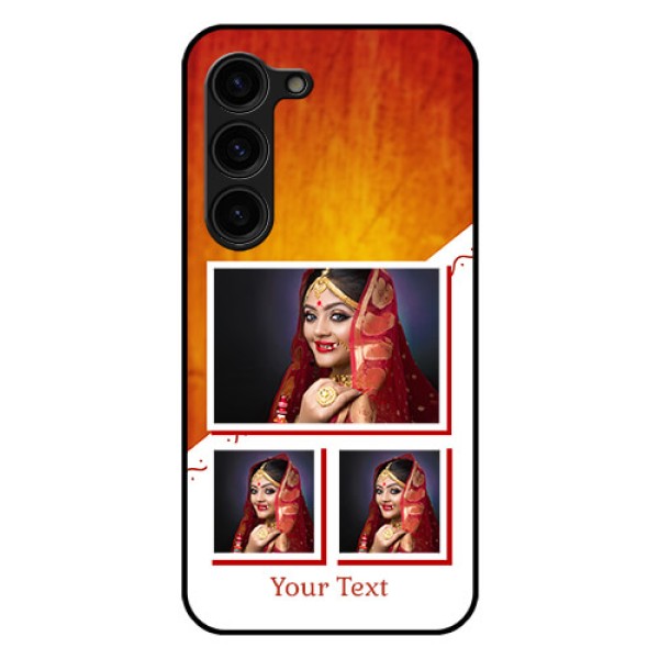 Galaxy S23 Plus 5G Custom Glass Phone Case - Wedding Memories Design Galaxy S23 Plus 5G Custom Glass Phone Case - Wedding Memories Design