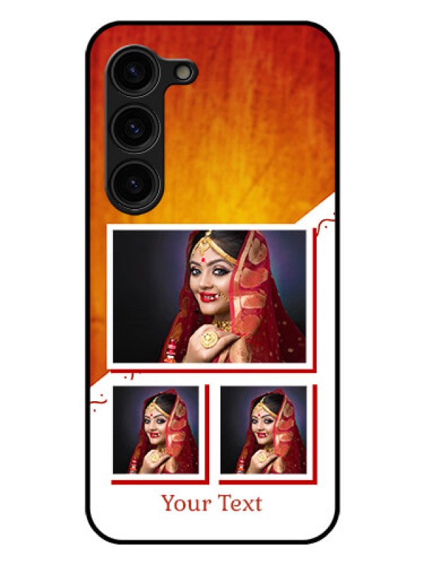 Custom Galaxy S23 Plus 5G Custom Glass Phone Case - Wedding Memories Design