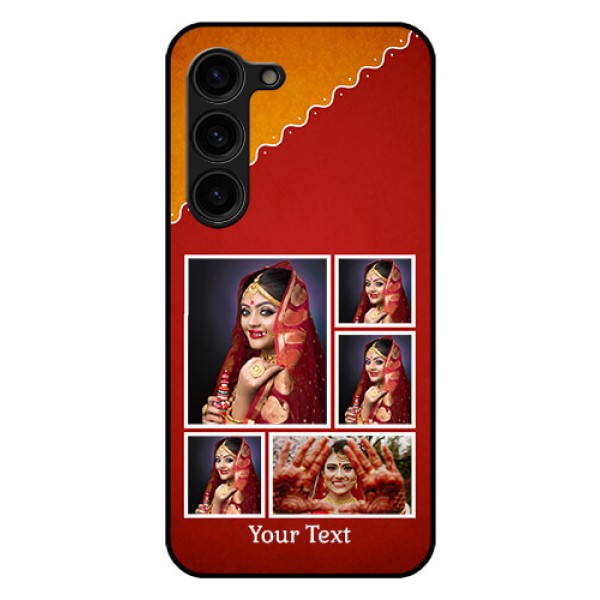 Galaxy S23 Plus 5G Personalized Glass Phone Case - Wedding Pic Upload Design Galaxy S23 Plus 5G Personalized Glass Phone Case - Wedding Pic Upload Design