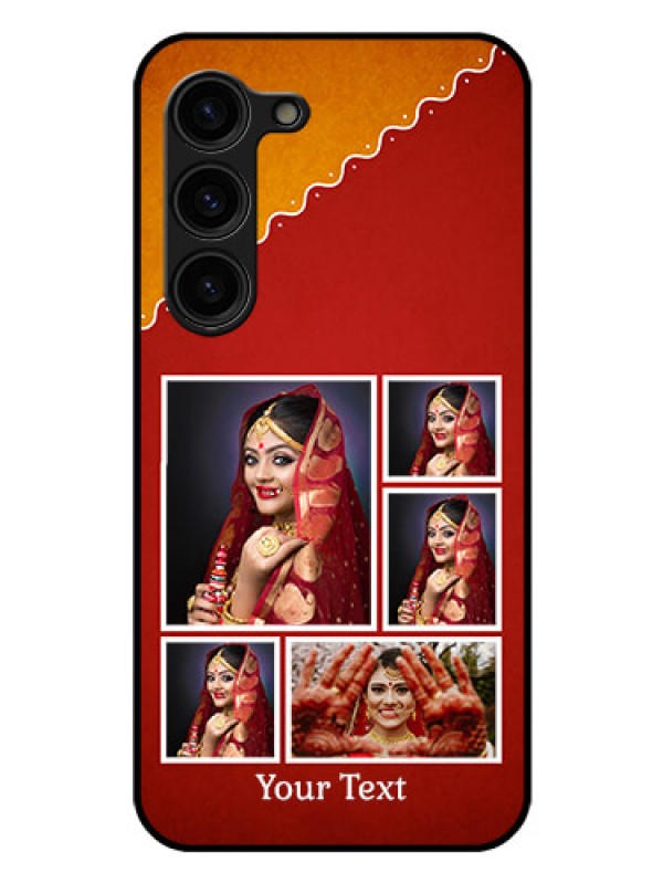 Custom Galaxy S23 Plus 5G Personalized Glass Phone Case - Wedding Pic Upload Design