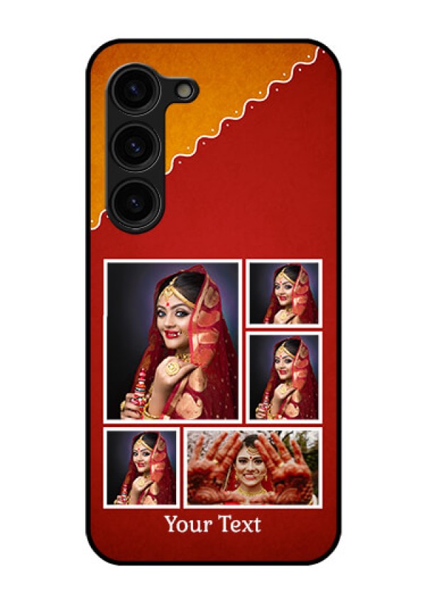 Galaxy S23 Plus 5G Personalized Glass Phone Case - Wedding Pic Upload Design
