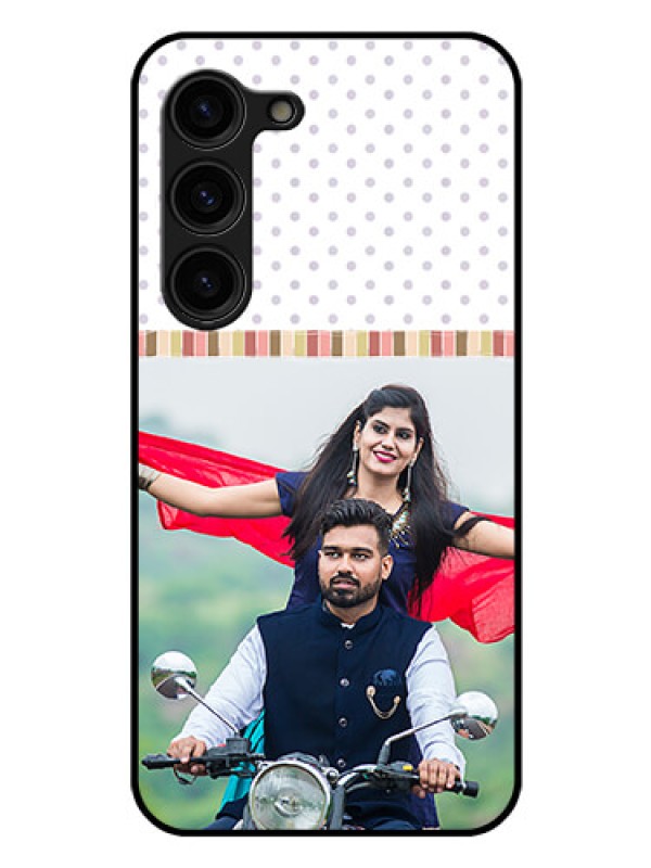 Custom Galaxy S23 Plus 5G Photo Printing on Glass Case - Cute Family Design