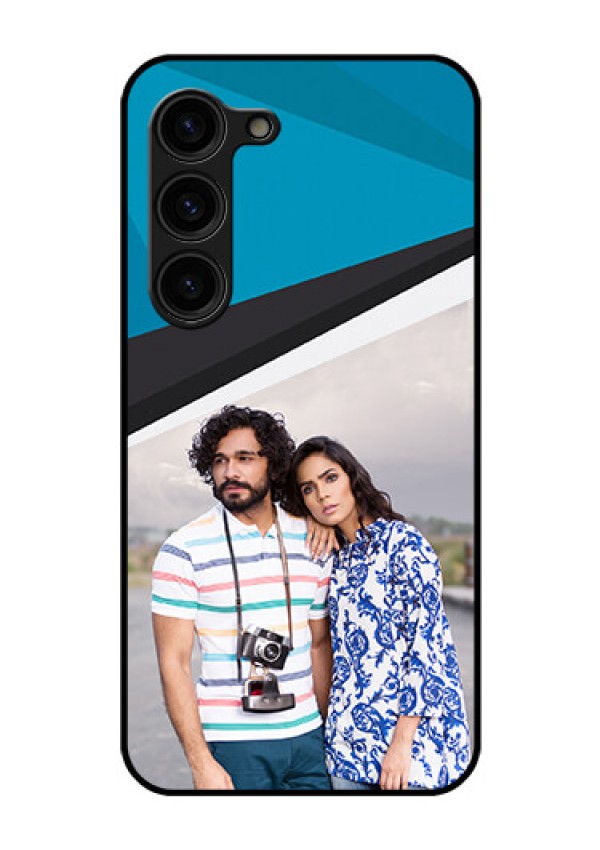 Galaxy S23 Plus 5G Photo Printing on Glass Case - Simple Pattern Photo Upload Design