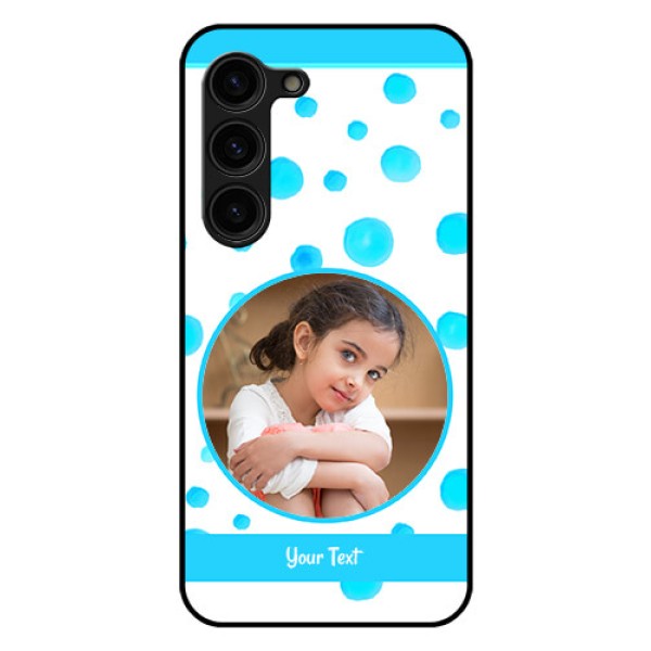 Galaxy S23 Plus 5G Photo Printing on Glass Case - Blue Bubbles Pattern Design Galaxy S23 Plus 5G Photo Printing on Glass Case - Blue Bubbles Pattern Design
