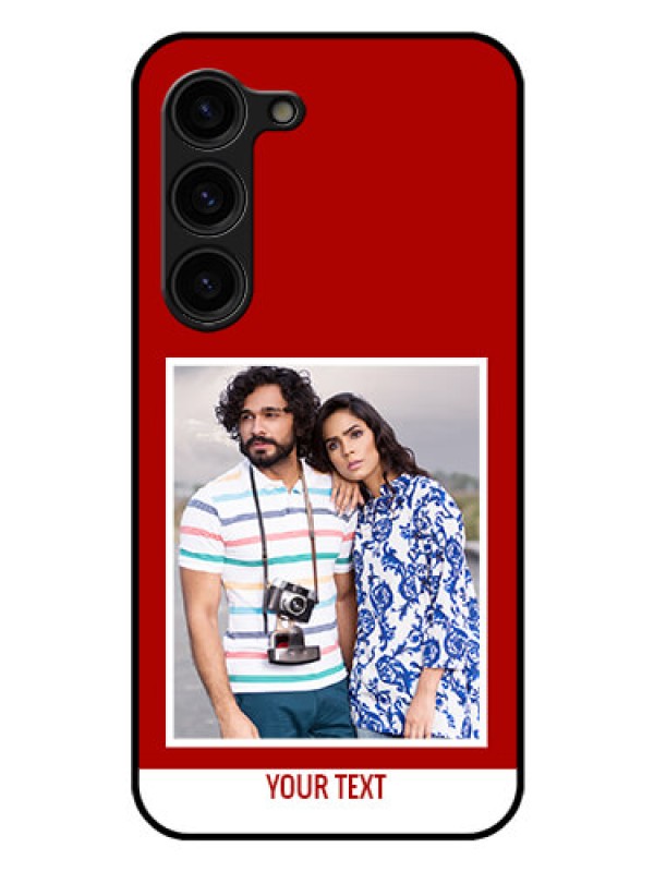 Custom Galaxy S23 Plus 5G Personalized Glass Phone Case - Simple Red Color Design