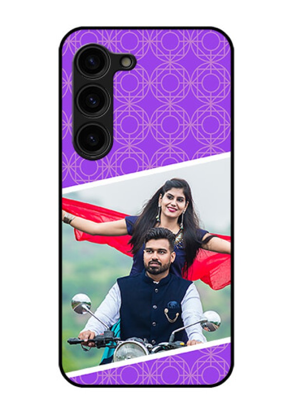 Galaxy S23 Plus 5G Custom Glass Phone Case - Violet Pattern Design