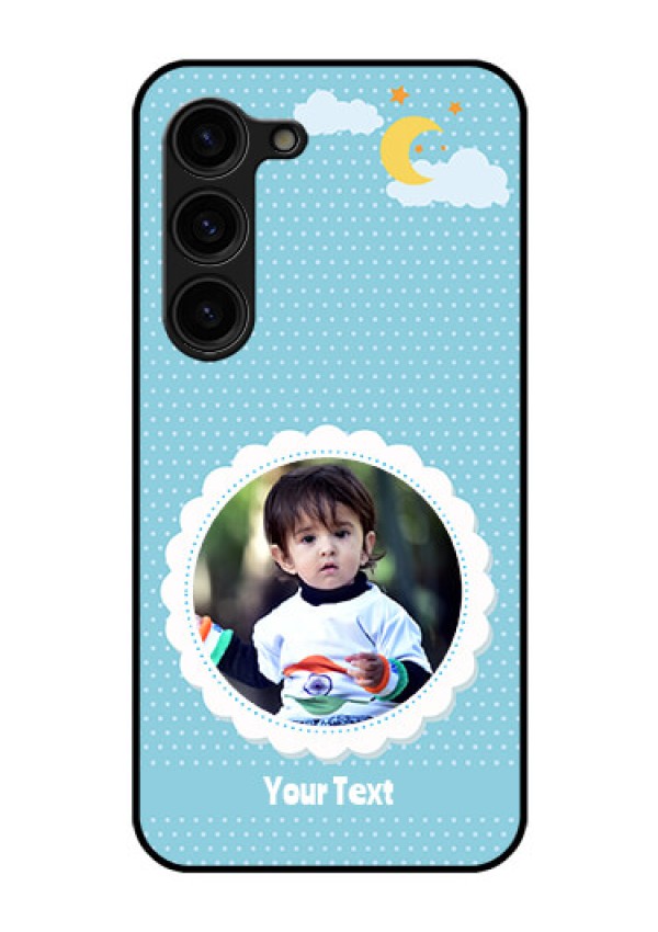 Galaxy S23 Plus 5G Personalised Glass Phone Case - Violet Pattern Design