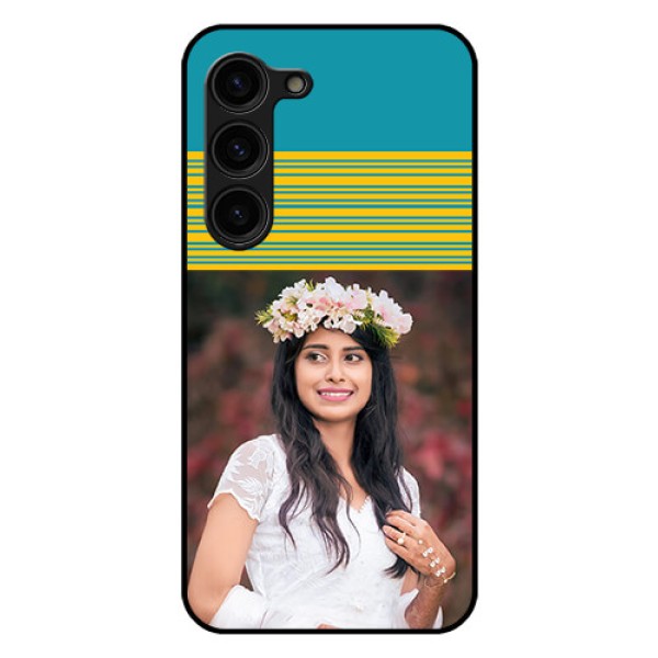 Galaxy S23 Plus 5G Custom Glass Phone Case - Yellow & Blue Design