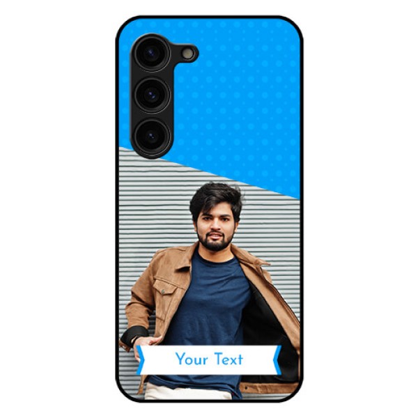 Galaxy S23 Plus 5G Photo Printing on Glass Case - Simple Blue Color Design Galaxy S23 Plus 5G Photo Printing on Glass Case - Simple Blue Color Design