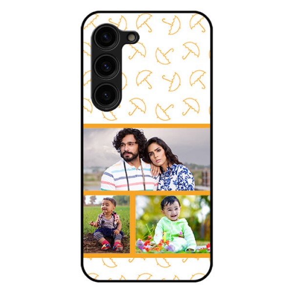 Galaxy S23 Plus 5G Custom Glass Mobile Case - Yellow Pattern Design