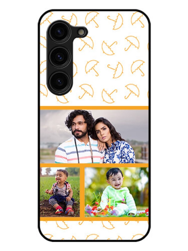 Custom Galaxy S23 Plus 5G Custom Glass Mobile Case - Yellow Pattern Design
