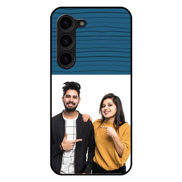 Galaxy S23 Plus 5G Custom Glass Phone Case - Blue Pattern Cover Design