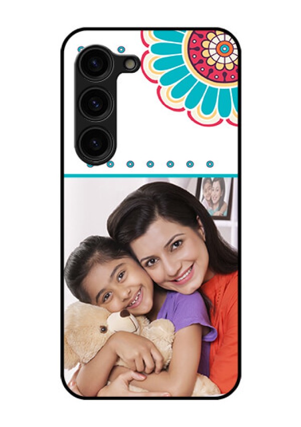 Galaxy S23 Plus 5G Custom Glass Phone Case - Flower Design