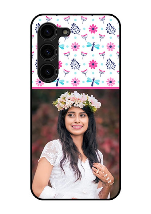 Galaxy S23 Plus 5G Photo Printing on Glass Case - Colorful Flower Design