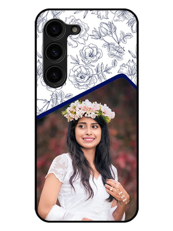 Custom Galaxy S23 Plus 5G Personalized Glass Phone Case - Premium Floral Design