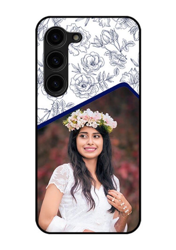 Galaxy S23 Plus 5G Personalized Glass Phone Case - Premium Floral Design