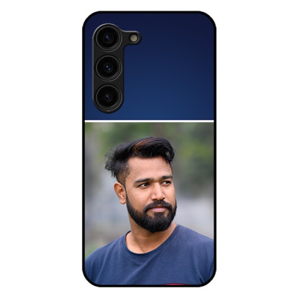 Galaxy S23 Plus 5G Personalized Glass Phone Case - Simple Royal Blue Design Galaxy S23 Plus 5G Personalized Glass Phone Case - Simple Royal Blue Design