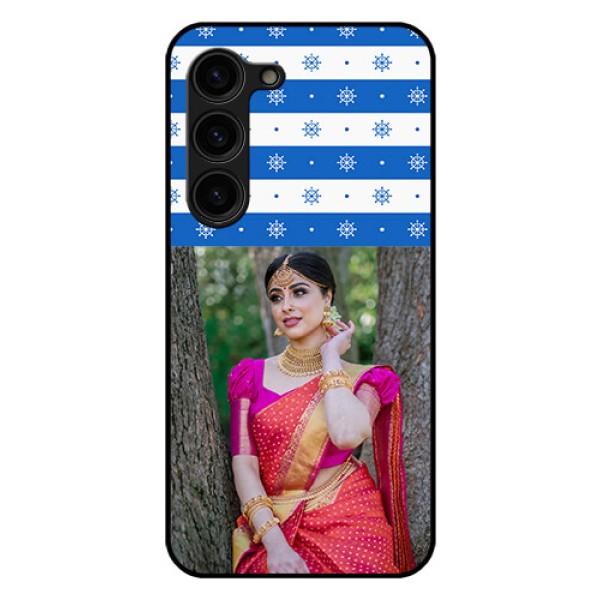 Galaxy S23 Plus 5G Photo Printing on Glass Case - Snow Pattern Design