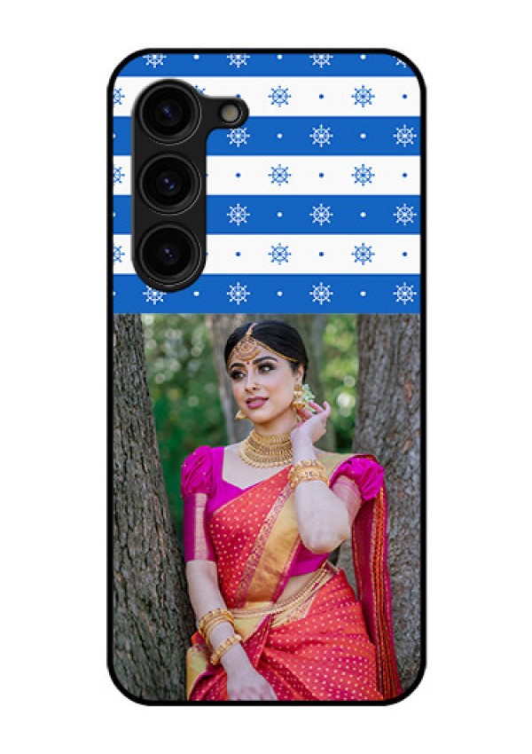 Galaxy S23 Plus 5G Photo Printing on Glass Case - Snow Pattern Design