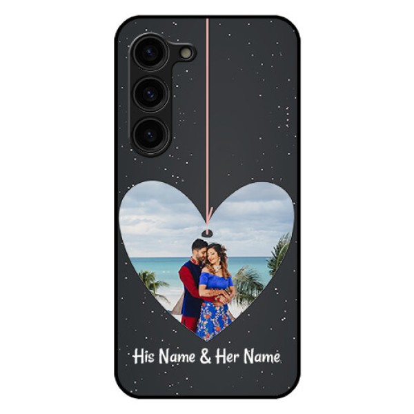 Galaxy S23 Plus 5G Custom Glass Phone Case - Hanging Heart Design