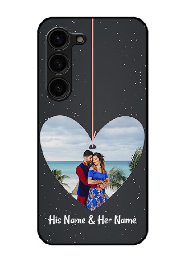 Galaxy S23 Plus 5G Custom Glass Phone Case - Hanging Heart Design