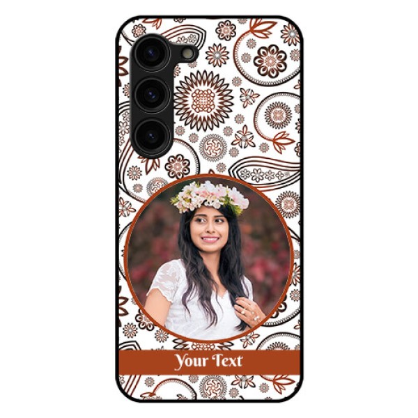 Galaxy S23 Plus 5G Custom Glass Mobile Case - Abstract Flower Design
