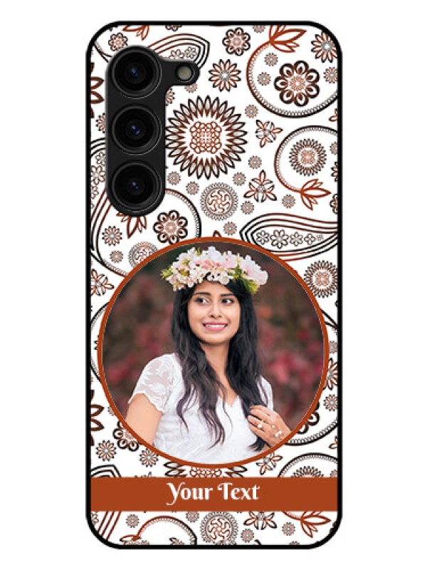 Custom Galaxy S23 Plus 5G Custom Glass Mobile Case - Abstract Flower Design