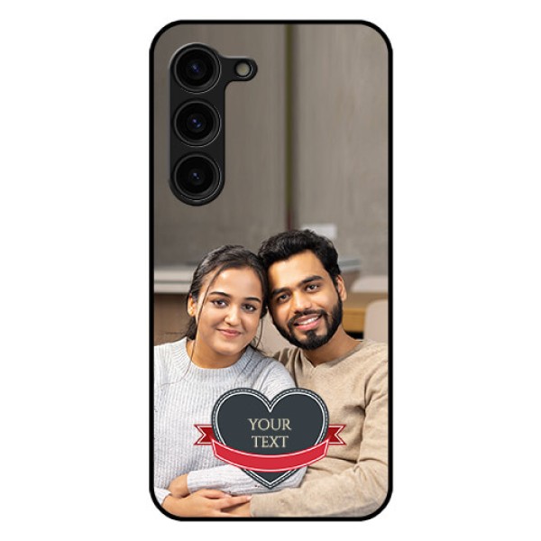 Galaxy S23 Plus 5G Custom Glass Phone Case - Just Married Couple Design Galaxy S23 Plus 5G Custom Glass Phone Case - Just Married Couple Design